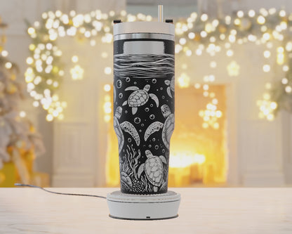 40oz Tumbler Wrap, Turtles Svg Laser Engraved, Ocean Svg, 40oz Tumbler Laser Svg, Tumbler Wrap Designs