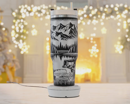 40oz Tumbler Wrap, Fishing Svg Laser Engraved, Hunting Dad Svg, Bass Fishing 40oz Tumbler Laser Svg, Tumbler Wrap Designs