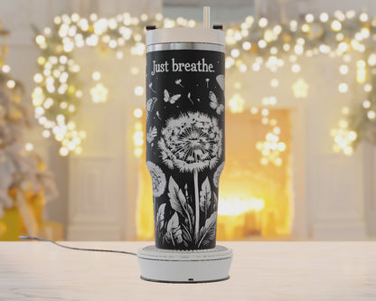 Tumbler Wrap, Just Breathe Svg Laser Engraving, Motivational Svg, 40oz Tumbler Laser Svg, 40oz Tumbler Wrap Designs