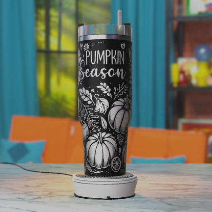 Pumpkin Season 40oz Tumbler Wrap, Pumpkin Svg Laser Engraving, 40oz Tumbler Laser Svg, 40oz Tumbler Wrap Designs