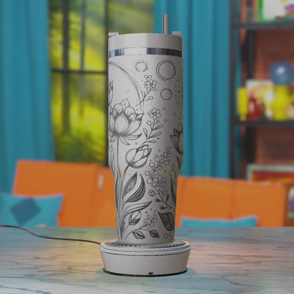 Lotus Flowers Leaves and Small Blossoms SVG – Zen 40oz Tumbler Laser Engraving Design File