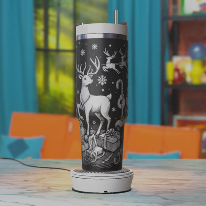 Santa Tumbler Laser Svg, Santa With Deers 40oz Tumbler Laser Engraving Tumbler Svg, 40 oz Tumbler Wrap, Xtool Laser Designs, Glowforge Designs