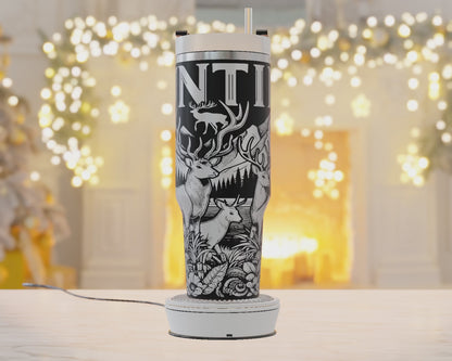 Hunting 40oz Tumbler Wrap,Deer Hunting Svg Laser Engraving, Buck Hunting Theme Svg, Dad 40oz Tumbler Laser Svg, Tumbler Wrap Designs