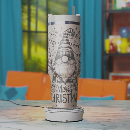 Festive Christmas Gnome SVG for 40oz Tumbler – Holiday Laser Engraving Design