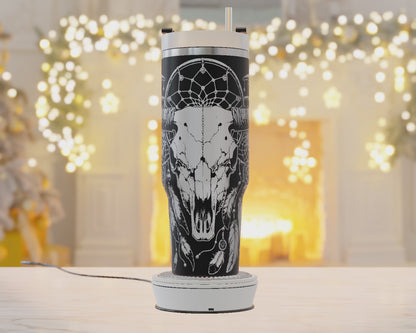 40oz Tumbler Wrap, Western Laser Engraving, Cow Bull Skull Svg, 40oz Tumbler Laser Svg, Tumbler Wrap Designs