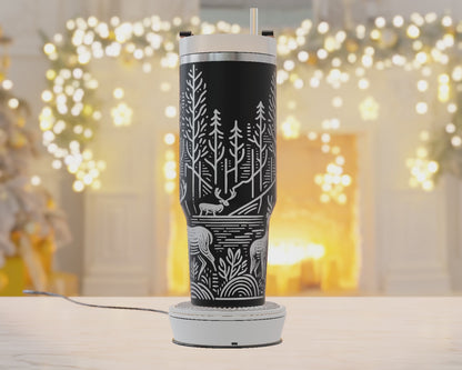 40oz Tumbler Wrap, Deer Hunting Svg Laser Engraved, Hunting Svg, 40oz Tumbler Laser Svg, Tumbler Wrap Designs, Hunting Dad Svg