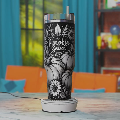 Pumpkin Season 40oz Tumbler Wrap, Pumpkin Season Svg Laser Engraving, 40oz Tumbler Laser Svg, 40oz Tumbler Wrap Designs