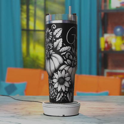 Pumpkin Fall Season 40oz Tumbler Wrap, Fall Svg Laser Engraving, 40oz Tumbler Laser Svg, 40oz Tumbler Wrap Designs