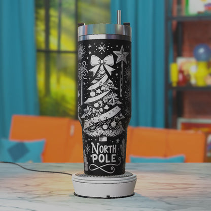 Northpole 40oz Tumbler Svg, Santa Svg Laser Engraving Svg, 40oz Tumbler Laser Svg, 40oz Tumbler Wrap Designs